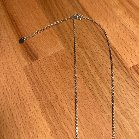 AdorniaSterling Silver Swarovski Crystal Accented V Necklace - NEW - Picture 4 of 5